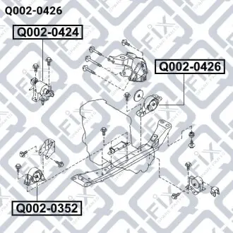 Подушка двигуна задня Q-fix Q002-0426