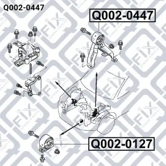 Подушка двигателя задняя МКПП Q-fix Q002-0447