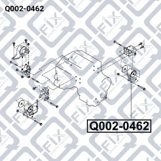 Подушка двигуна задня (гідравлічна) Q-fix Q002-0462