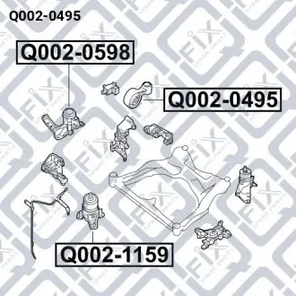 Подушка двигуна права Q-fix Q002-0495
