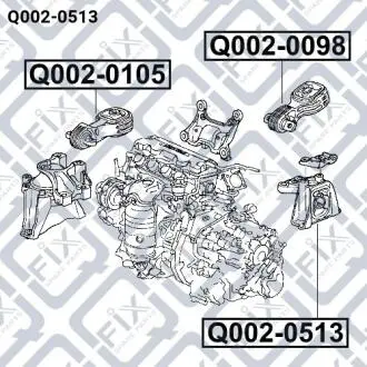 Подушка двигуна ліва Q-fix Q002-0513