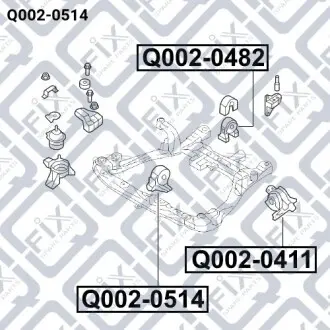 Подушка двигателя передняя Q-fix Q002-0514