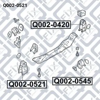 Подушка двигуна передня (гідравлічна) МКПП Q-fix Q002-0521