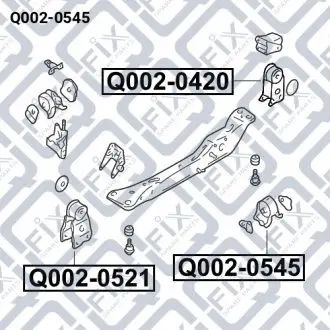 Подушка двигателя левая Q-fix Q002-0545