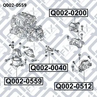 Подушка двигуна передня (гідравлічна) Q-fix Q002-0559
