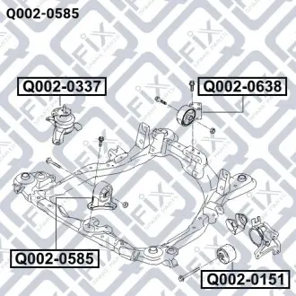 Подушка двигателя передняя Q-fix Q002-0585