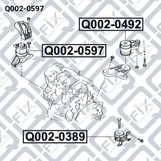 Подушка двигуна права (гідравлічна) Q-fix Q002-0597