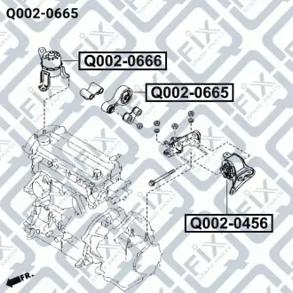 Подушка двигуна задня АКПП Q-fix Q002-0665