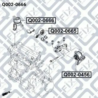 Подушка двигуна права (гідравлічна) Q-fix Q002-0666