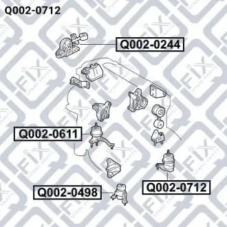 Подушка двигуна ліва (гідравлічна) Q-fix Q002-0712
