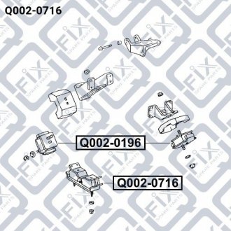 Подушка двигателя задняя Q-fix Q002-0716 (фото 1)