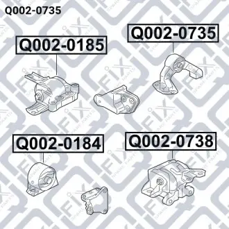 Подушка двигателя АКПП (задняя)) Q-fix Q002-0735