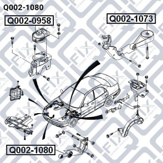 Подушка двигуна передня Q-fix Q002-1080