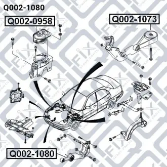 Подушка двигателя передняя Q-fix Q002-1080