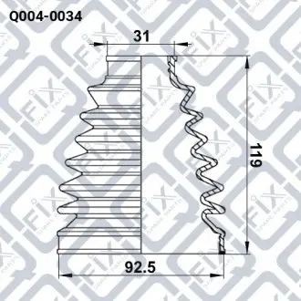 Пильовик шрус зовнішній комплект Q-fix Q004-0034