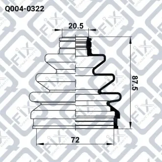 Пильовик шрус зовнішній комплект Q-fix Q004-0322