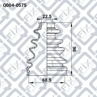 Пильовик ШРУСа зовнішній комплект Q-fix Q004-0575