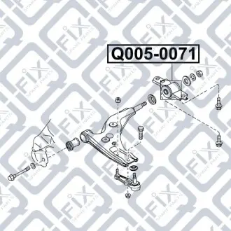 Сайлентблок задній переднього важеля без кронштейна Q-fix Q005-0071