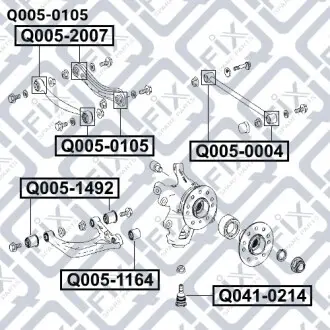 Сайлентблок задней тяги Q-fix Q005-0105