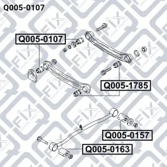 Сайлентблок задней поперечной тяги Q-fix Q005-0107