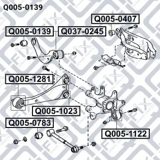 Сайлентблок рычага задний Q-fix Q005-0139