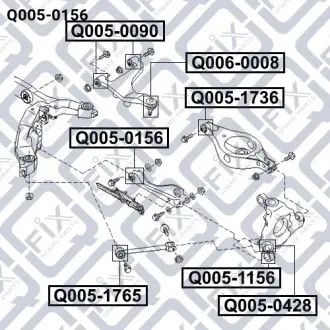 Сайлентблок задньої тяги Q-fix Q005-0156