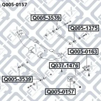 Сайлентблок задньої поздовжньої тяги Q-fix Q005-0157
