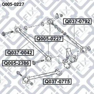 Сайлентблок заднього поперечного важеля Q-fix Q005-0227