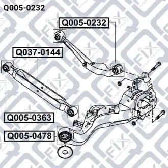 САЙЛЕНТБЛОК ЗАДНЕГО ПОПЕРЕЧНОГО ГРУЗЧИКА Q-fix Q005-0232