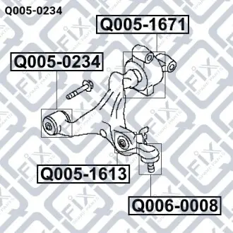 Сайлентблок переднього нижнього важеля Q-fix Q005-0234