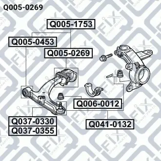 Сайлентблок задний переднего рычага Q-fix Q005-0269