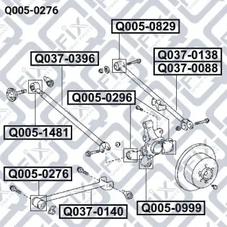 Сайлентблок задньої поздовжньої тяги Q-fix Q005-0276