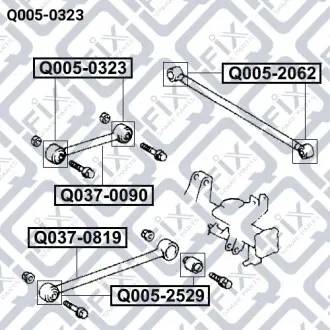 Сайлентблок заднього поздовжнього важеля Q-fix Q005-0323