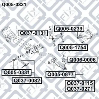 Сайлентблок задней продольной тяги Q-fix Q005-0331