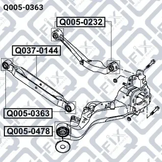 САЙЛЕНТБЛОК ЗАДНЕГО ПОПЕРЕЧНОГО ГРУЗЧИКА Q-fix Q005-0363