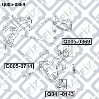 Сайлентблок задній переднього важеля без кронштейна Q-fix Q005-0369