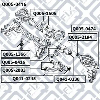 Сайлентблок заднього верхнього важеля Q-fix Q005-0416