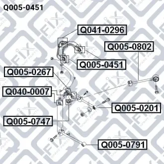 Сайлентблок заднего верхнего рычага (плавающий) Q-fix Q005-0451