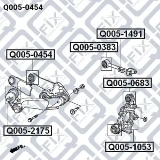 Сайлентблок рычага задний Q-fix Q005-0454