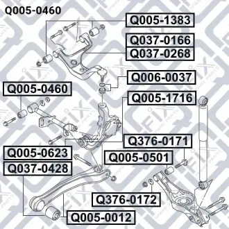 Сайлентблок заднього поперечного важеля Q-fix Q005-0460