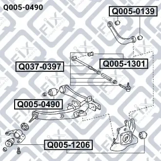 Сайлентблок рычага задний Q-fix Q005-0490