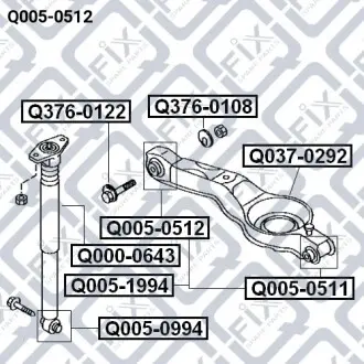 Сайлентблок задней тяги Q-fix Q005-0512