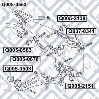 Сайлентблок задньої поперечної тяги Q-fix Q005-0563