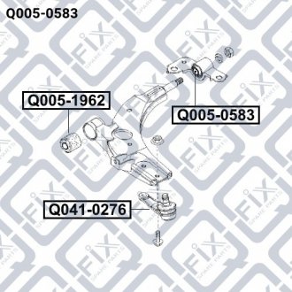 Сайлентблок переднего рычага без кронштейна (задний) Q-fix Q005-0583 (фото 1)