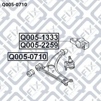 Сайлентблок переднего рычага (передний) Q-fix Q005-0710