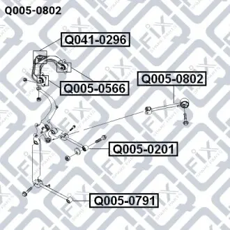 Сайлентблок задней продольной тяги Q-fix Q005-0802