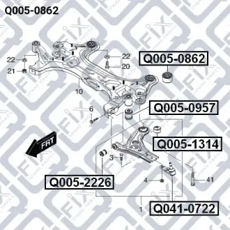 Сайлентблок подрамника задний Q-fix Q005-0862