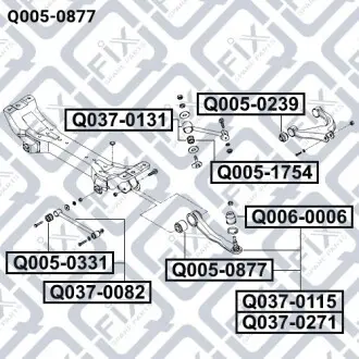 Сайлентблок рычага задний Q-fix Q005-0877