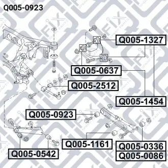 Сайлентблок задньої поперечної тяги Q-fix Q005-0923