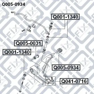 Сайлентблок задний переднего рычага Q-fix Q005-0934